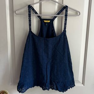 Blue, flowing tank top